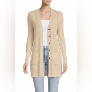 AMICALE Ribbed Cashmere Mini Sweater Dress / Cardigan Size XL NO BELT